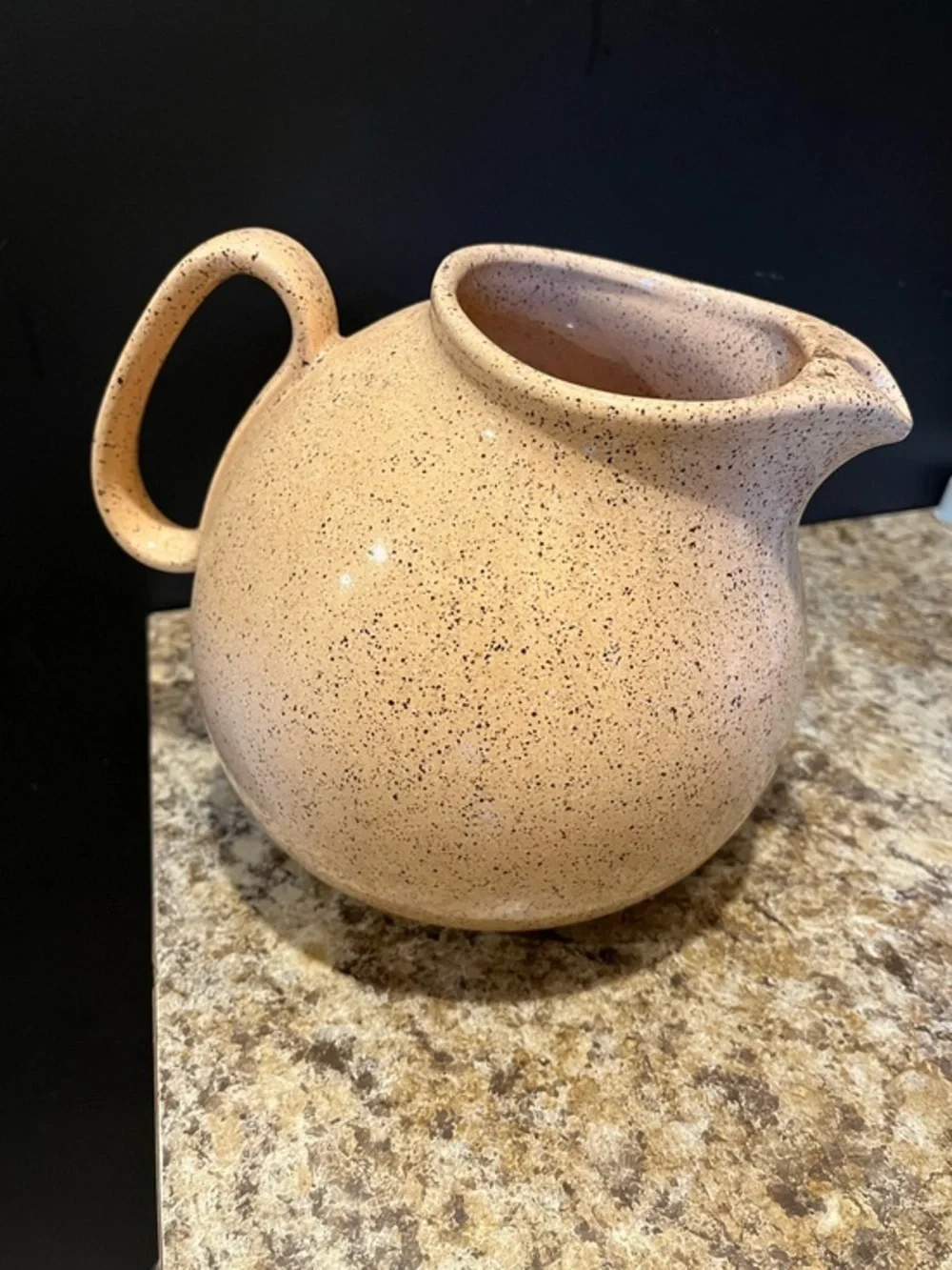 Vintage Waechtersbach W. Germany Speckled Cream Ball Pitcher Jug 10 Cup